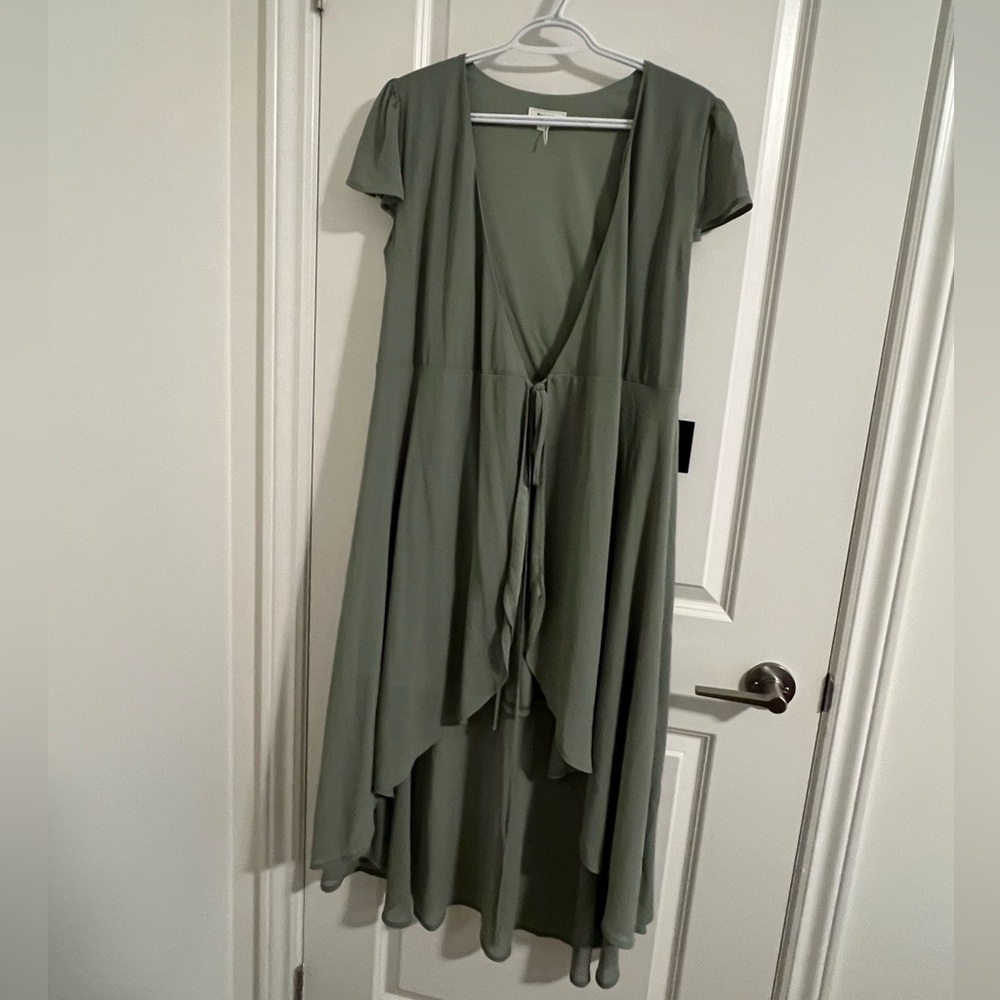 Short sleeve Sage Green Dress.